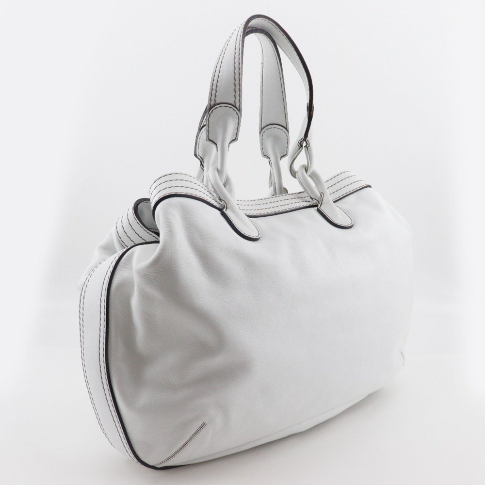 LOEWE White Leather Fiesta Tote Bag Snap Button - Picture 3 of 15